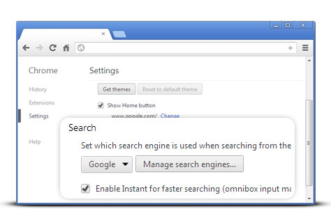 Gestire motore di ricerca Chrome